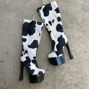 Must go Monday! Cow Platform Boots